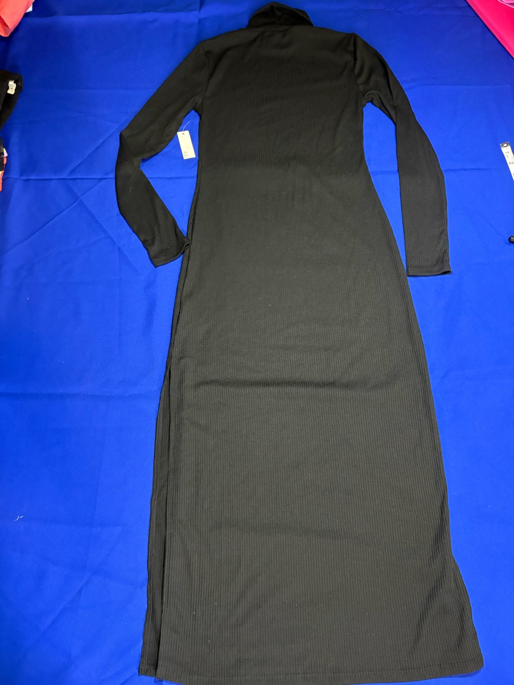 Wild Meadow Black Ribbed Maxi Dress Size XXS